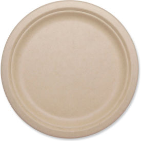 Fiber Plates, 9-1/8" Diameter, Natural, 1000 Plates/Carton