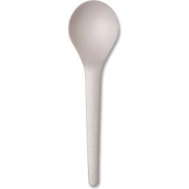 Heavyweight Plantware Compostable Soup Spoons, PLA, White, 1000/Carton