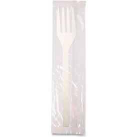 Renewable Mediumweight Individually Wrapped Forks, Plant Starch, Natural, 750/Carton