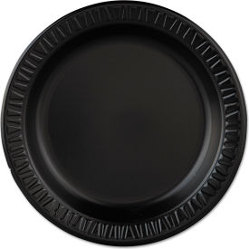 Quiet Classic Laminated Foam Dinnerware Plates, 9" Diameter, Black, 125 Plates per Pack, 4 Packs per Carton