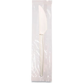 Renewable Mediumweight Individually Wrapped Knives, Plant Starch, Natural, 750/Carton