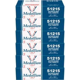 Medallion Interfolded Foil Sheets, 10-3/4"L x 12"W, Silver, Pack of 3000
