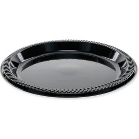 Plastic Dinnerware Plates, 8-7/8" Dia., Black, 400/Carton