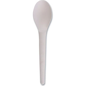 Mediumweight Plantware Compostable Spoons, PLA, White, 1000/Carton