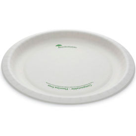 EarthChoice Pressware Compostable Dinnerware Plates, 10" Dia., White, 300/Carton
