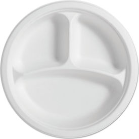 PaperPro Molded Fiber Plates, 10-1/2" Diameter, Natural, 125/Pack, 4 Packs/Carton