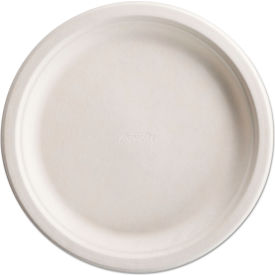 PaperPro Molded Fiber Dinnerware Plates, 10-1/2" Dia, Natural, 125/Pack, 4 Packs/Carton