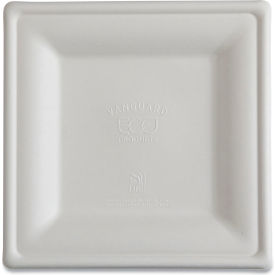 Vanguard Renewable & Compostable Sugarcane Plates, 10"L x 10"W, White, 250/Carton