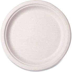 Nourish Molded Fiber Tableware Compostable Plates, 10" Dia., White, 500/Carton