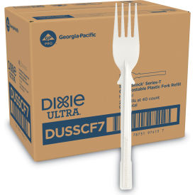 Heavyweight Forks, Plastic, Natural, 40/Pack, 24 Packs/Carton