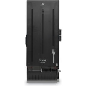 SmartStock Medium Weight Dispenser, Holds 120 Forks, Plastic, Translucent Black