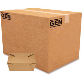 Reclosable Take-Out Boxes, 48 oz. Capacity, 6-15/16"L x 5-5/8"W x 2-3/8"H, Kraft, 300/Carton