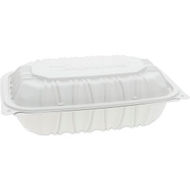 Vented Hinged Lid Container, 9"L x 6"W x 2-3/4"H, White, 170/Carton