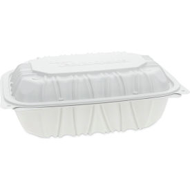 EarthChoice Vented Hinged Lid Container, 9"L x 6"W x 3-1/8"H, White, 170/Carton