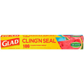 Cling'N Seal Plastic Food Wrap, 100'L x 12"W, Clear, Pack of 16