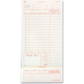 3-Part Carbonless Guest Check Refill, 4-3/16"W x 8-1/2"H, 200 Forms/Pad, 10 Pads/Case