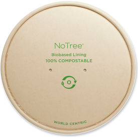 Paper Lids For Bowls. 5-7/8" Dia., Natural, Paper, 300/Carton