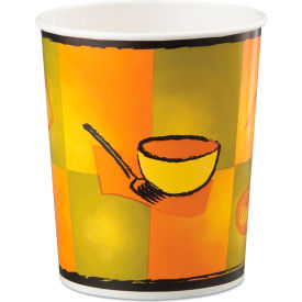 Streetside Squat Food Container, 32 oz. Capacity, 5" Diameter x 6" Height, Yellow/Green Color, 250 containers per case