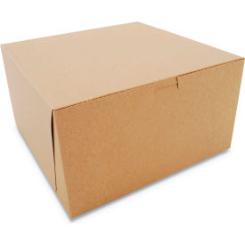 One-Piece Non-Window Bakery Boxes, 10"L x 10"W x 5-1/2"H, Brown, 100/Carton
