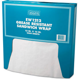 Grease-Resistant Paper Wraps & Liners, 12"L x 12"W, White, Pack of 5000