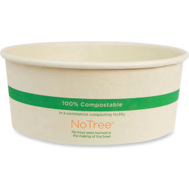 No Tree Wide Paper Bowl, 24 oz. Cap., 5-7/8" Dia. x 2-3/8"H, Natural, 300/Carton