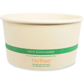 No Tree Wide Paper Bowl, 32 oz. Capacity, 5-7/8" Diameter x 3-1/8" Height, Natural, 300 Bowls per Carton