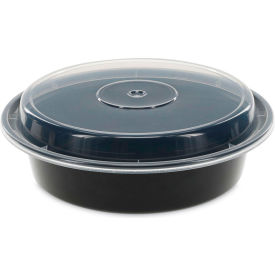 Microwavable Container, 24 oz. Capacity, Black/Clear, 150/Carton