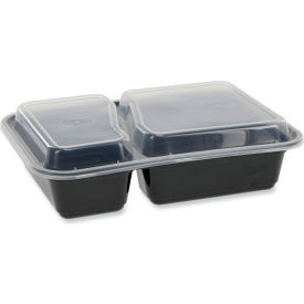 Microwavable Container, 30 oz. Capacity, Black/Clear, 150/Carton