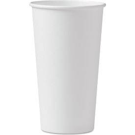 Single-Sided Poly Paper Hot Cups, 20 oz. Capacity, White, 600/Carton
