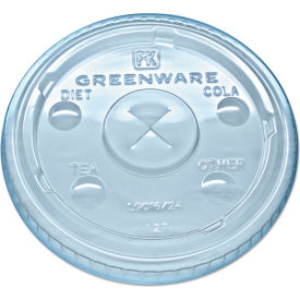 Greenware Cold Drink Lids with X-Slot, Fits 16, 18, 24 oz. Cups, Clear, 1000/Carton