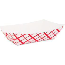 Paper Food Basket, 2.5 lb. Capacity, 9"W x 6"D x 2"H, Red/White, Pack of 500