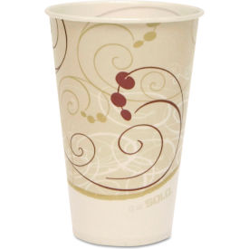 Symphony Treated-Paper Cold Cups, 12 oz. Cap., White/Beige/Red, 100/Bag, 20 Bags/Carton
