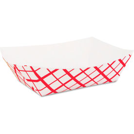 Paper Food Basket, 2 lb. Capacity, 9"W x 6"D x 2"H, Red/White, Pack of 1000