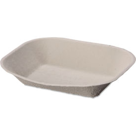 Molded Fiber Food Tray, 7"W x 9"D, Beige, Pack of 500