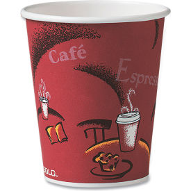 Paper Hot Drink Cups, 10 oz. Capacity, Maroon, 50/Pack