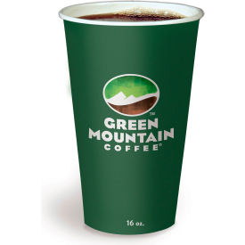 Paper Hot Cups, 16 oz. Cap., Dark Green/Light Green/Brown/White, 1000/Carton