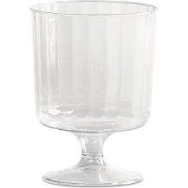 Classic Crystal Plastic Wine Glasses On Pedestals, 5 oz. Capacity, Clear, 10/Pack, 24 Packs/Carton