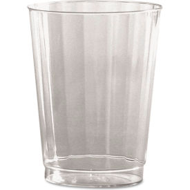 Classic Crystal Plastic Tumblers, Fluted, Tall, 10 oz. Capacity, Clear, 20/Pack, 12 Packs/Carton
