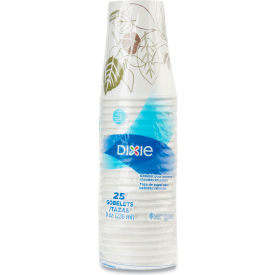 Paper Hot Cups, 8 oz. Capacity, White/Brown, 25/Pack