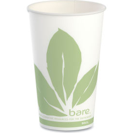 Bare Eco-Forward Paper Cold Cups, 16 oz. Cap., Green/White, 100/Sleeve, 10 Sleeves/Carton