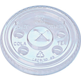 Drink Cup Flat Lids, X-Style Straw Slot, Fits 9-10 oz. Cold Cups, Clear, 2500/Carton
