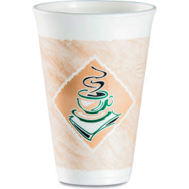 Cafe G Foam Hot/Cold Cups, 16 oz. Capacity, Brown/Green/White, 1000/Pack
