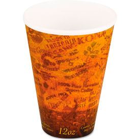Fusion Escape Foam Hot/Cold Cups, 12 oz. Capacity, Brown/Black, 1000/Carton