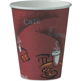 Paper Hot Drink Cups, 8 oz. Capacity, Maroon, 50/Pack