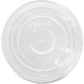 Cold Cup Flat Lids with Straw Slot, Fits 32 oz. Cups, Clear 500/Carton