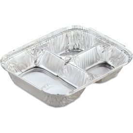 Oblong Container with Lid, 24 oz. Cap., 6-3/8"L x 8-1/2"W x 1-1/2"H, Silver, 250/Carton