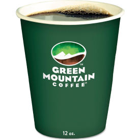 Paper Hot Cups, 12 oz. Cap., Dark Green/Light Green/Brown/White, 1000/Carton