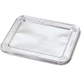 Steam Pan Foil Lid, Fits Half-Size Pan, 30 Gauge, Silver, 100/Case