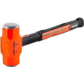 Sledge Hammer, 6 lb. Head, 16"L Indestructible Steel/Rubber Handle