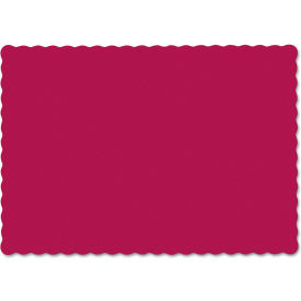 Solid Color Scalloped Edge Placemats, 13-1/2"L x 9-1/2"W, Burgundy, 1000/Carton